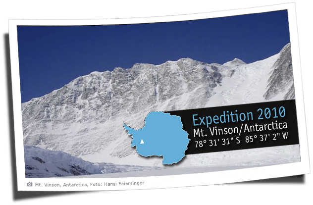 Frontansicht des Mt. Vinson in der Antarktis
